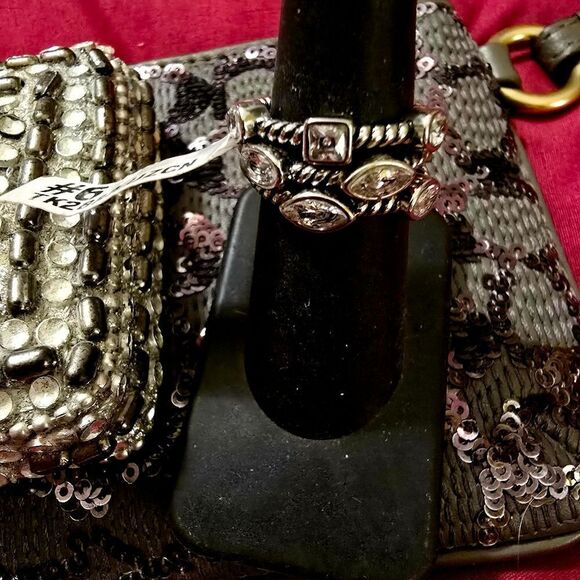 STACKABLE BEZEL SET CZS IN STAINLESS STEEL - Picture 3 of 8